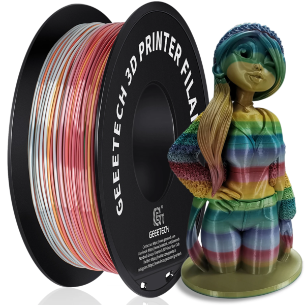 FILAMENTO PLA 1,75 PARA IMPRESORA 3D ROLLO 1KG GRADIENTE ARCOIRIS