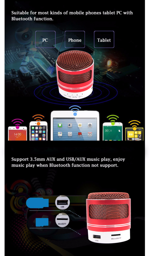 Parlante Speaker Bluetooth-USB con luz LED - Imagen 2