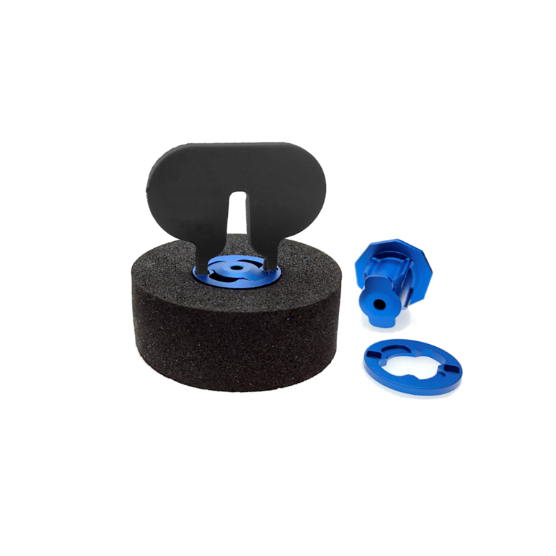 PAR DE ACOPLES TWIST HUB FINGERTECH PARA LLANTAS ESPUMA 0,75" ANCHO EJE 3MM AZUL - Imagen 3