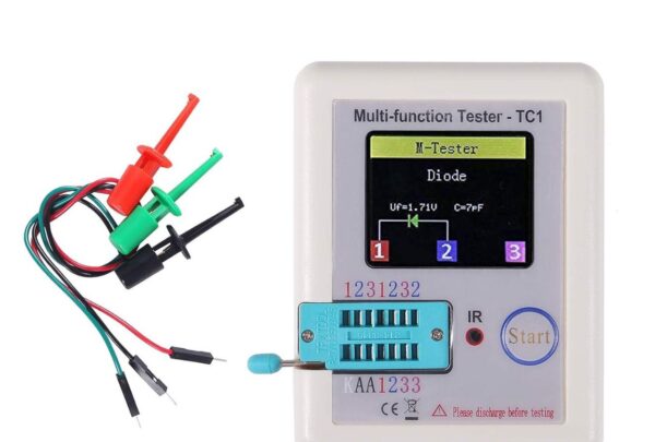 TESTER MULTIFUNCIÓN COMPROBADOR LCR-TC1 RESISTENCIA, DIODO, TRIAC, CAPACITOR, INDUCTOR