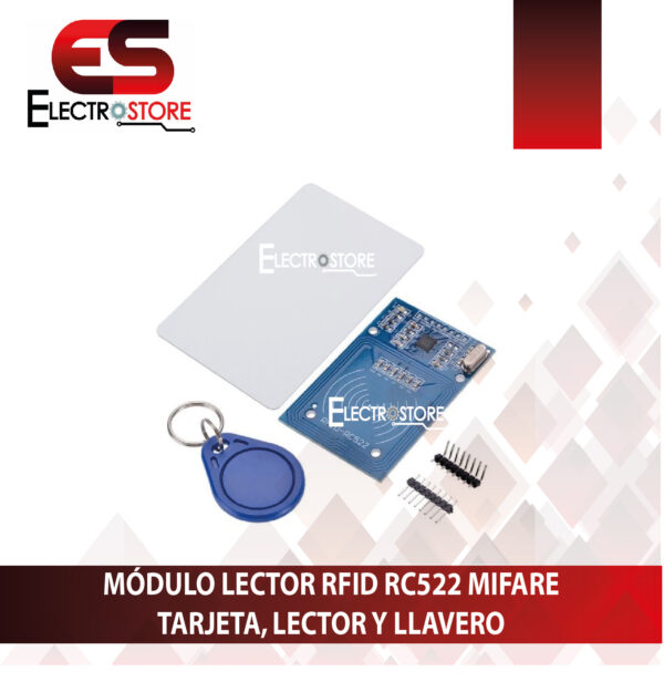 MÓDULO LECTOR RFID RC522 MIFARE: TARJETA, LECTOR Y LLAVERO - Imagen 7