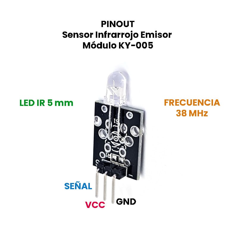 MÓDULO SENSOR DE EMISIÓN INFRARROJA KY-005 - Imagen 2