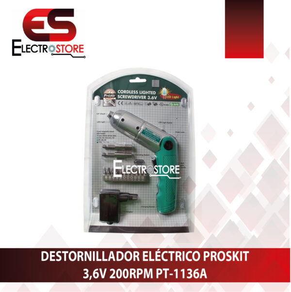 DESTORNILLADOR ELÉCTRICO CON LINTERNA PROSKIT PT-1136A - Imagen 6