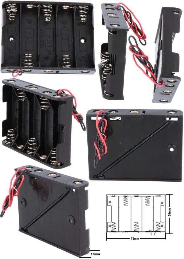 PORTAPILAS *5 AA CON CABLES - Imagen 4
