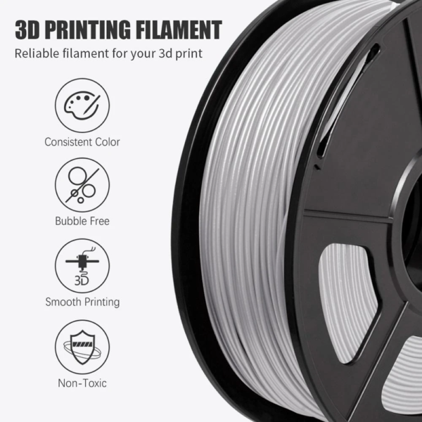 FILAMENTO PLA FLEXIBLE 1,75 PARA IMPRESORA 3D ROLLO 1KG PLOMO - Imagen 2