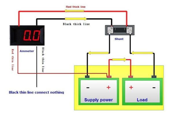 AMPERÍMETRO DIGITAL 0-100A 4-30V CON SHUNT - Imagen 2