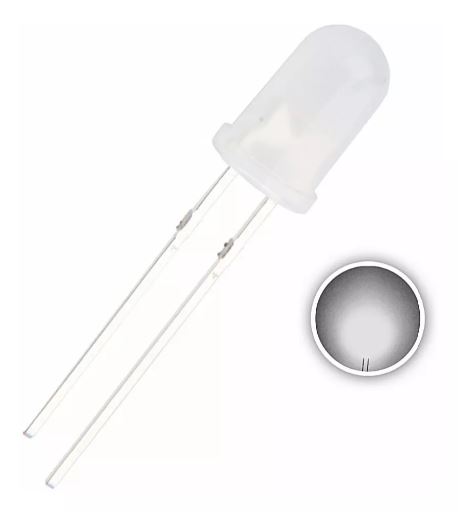 FUNDA LED 5MM NORMAL BLANCO * 1000