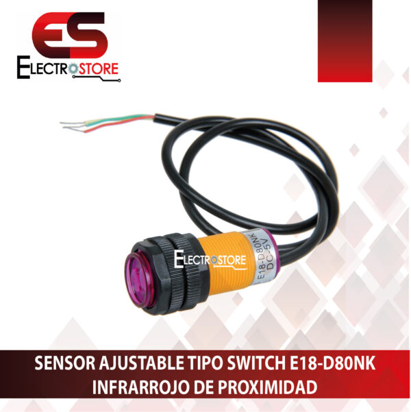 SENSOR AJUSTABLE TIPO SWITCH E18-D80NK 3-80CM INFRARROJO DE PROXIMIDAD - Imagen 6