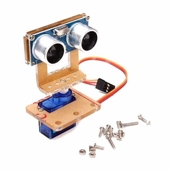 SOPORTE CON SENSOR ULTRASÓNICO HC-04 Y SERVOMOTOR SG90
