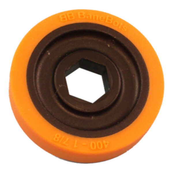 PAR DE LLANTAS BANEBOTS 40A 1-7/8" X 0.4", 1/2" ANARANJADO