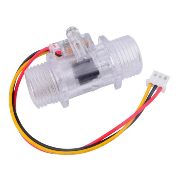 SENSOR DE FLUJO DE AGUA CAUDAL YF-S201C G1/2 DN15 1-30L/MIN TRANSPARENTE  3,5-24V - Imagen 3