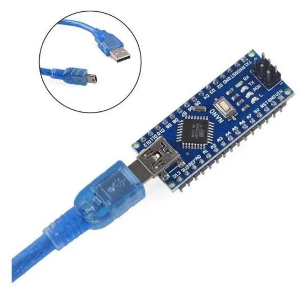 ARDUINO NANO V3.0 ATMEGA 328 CH Y FTDI PINES SOLDADOS + CABLE USB - Imagen 3