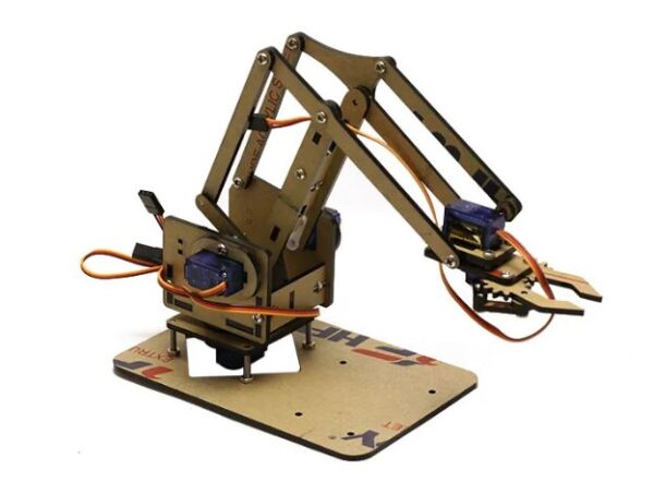 KIT BRAZO ROBÓTICO 4 DOF ACRÍLICO + ARDUINO + MÓDULO JOYSTICK + SERVOMOTORES