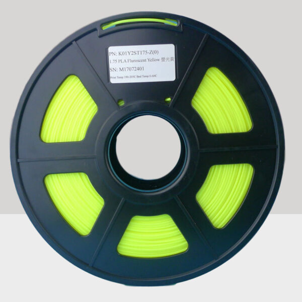 FILAMENTO PLA 1,75 PARA IMPRESORA 3D ROLLO 1KG FLUORESCENTE LUMINOSO COLOR AMARILLO - Imagen 3