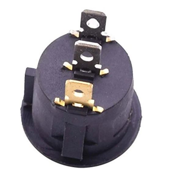 INTERRUPTOR ROCKER 6A 250V REDONDO ROJO LUZ  SPST - Imagen 3