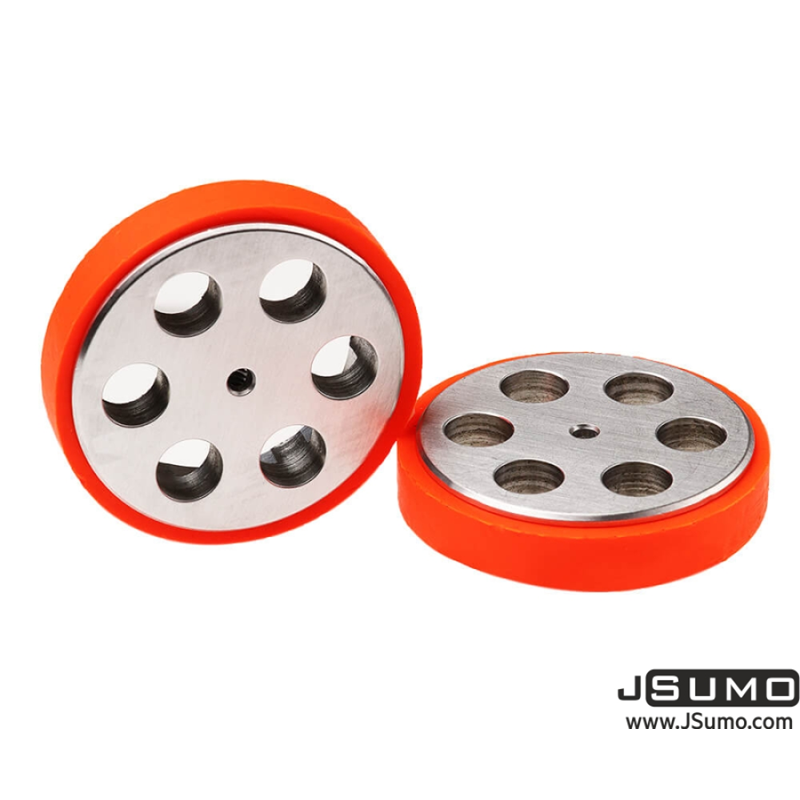 PAR DE LLANTAS JS4311 SILICONA Y ALUMINIO 43*11MM EJE 3MM SEGUIDOR ROBOT MINI SUMO JSUMO