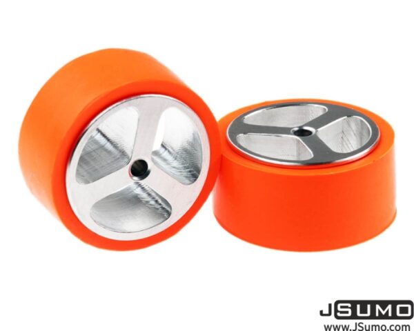 PAR DE LLANTAS JS4320 SILICONA Y ALUMINIO 43*20MM EJE 4MM ROBOT SUMO BATALLA 1LB 3LB JSUMO