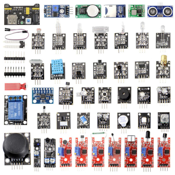 KIT DE 45 SENSORES Y MÓDULOS PARA ARDUINO Y RASPBERRY