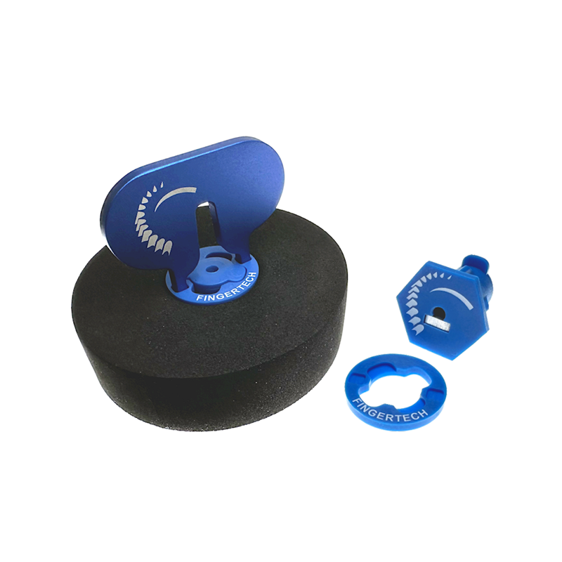 PAR DE ACOPLES TWIST HUB LIGHTWEIGHT FINGERTECH PARA LLANTAS ESPUMA 0,75" ANCHO EJE 3MM AZUL - Imagen 2