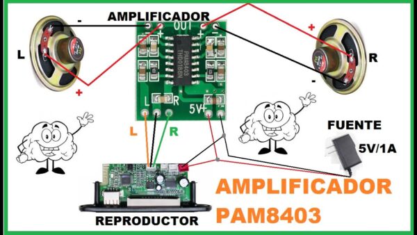 MÓDULO AMPLIFICADOR DE AUDIO 5V 3W PAM8403 2 CH - Imagen 2