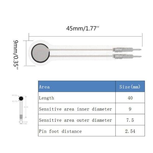 SENSOR FLEX DF9-40 500G RESISTIVO - Imagen 3
