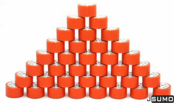 PAR DE LLANTAS SLT20 SILICONA Y ALUMINIO 33*20MM ROBOT MINI SUMO JSUMO - Imagen 2