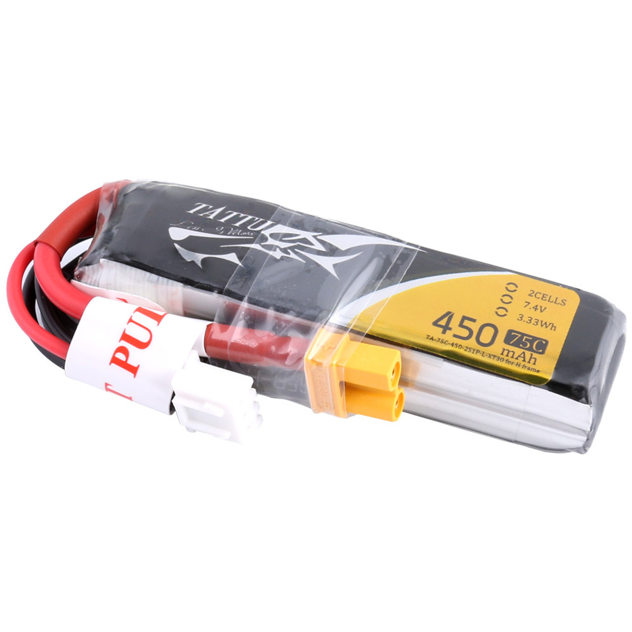BATERÍA LIPO 2S 7,4V 450MAH TATTU 75C XT30 LONG SIZE - Imagen 3