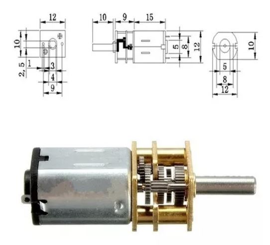 MICRO MOTORREDUCTOR N20 10:1 3000RPM 12V - Imagen 7