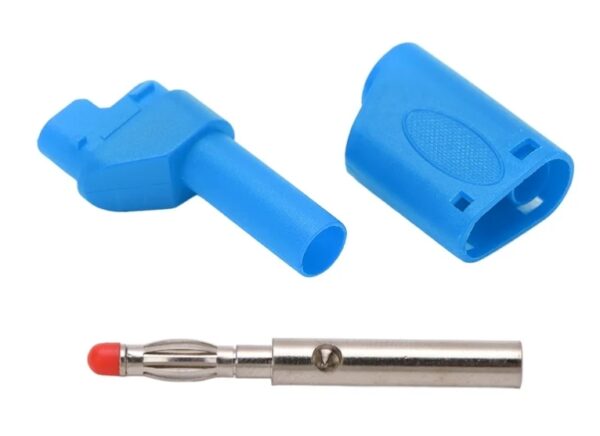 PLUG BANANA 4MM TIPO SHIELD APILABLE AZUL (3 PIEZAS) - Imagen 2