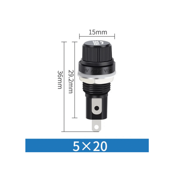 PORTAFUSIBLE DE CARTUCHO 5X20MM - Imagen 4