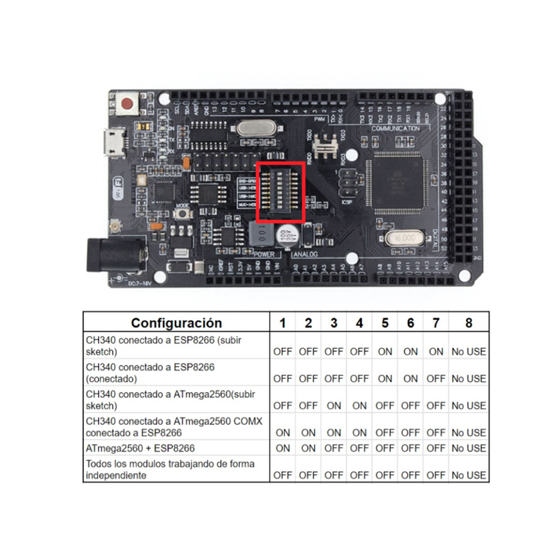 ARDUINO MEGA R3 CON WIFI ESP8266 32MB - Imagen 4