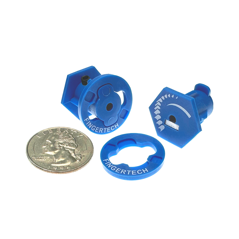 PAR DE ACOPLES TWIST HUB LIGHTWEIGHT FINGERTECH PARA LLANTAS ESPUMA 0,75" ANCHO EJE 3MM AZUL