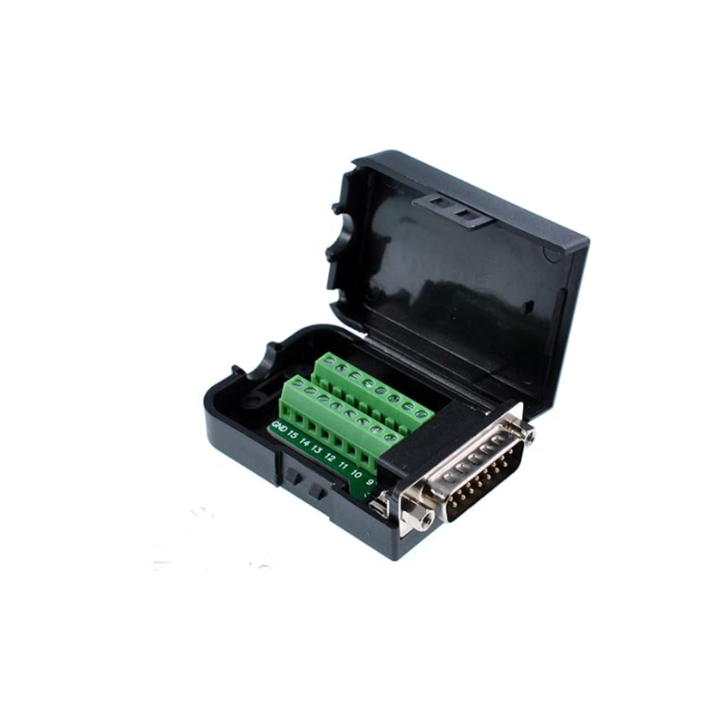 MÓDULO DB15 PARALELO MACHO DB15-G51-C CON BORNERAS 3,8MM CON CASE