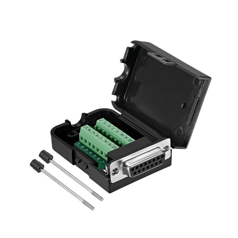 MÓDULO DB15 PARALELO HEMBRA DB15-M51-C CON BORNERAS 3,8MM CON CASE