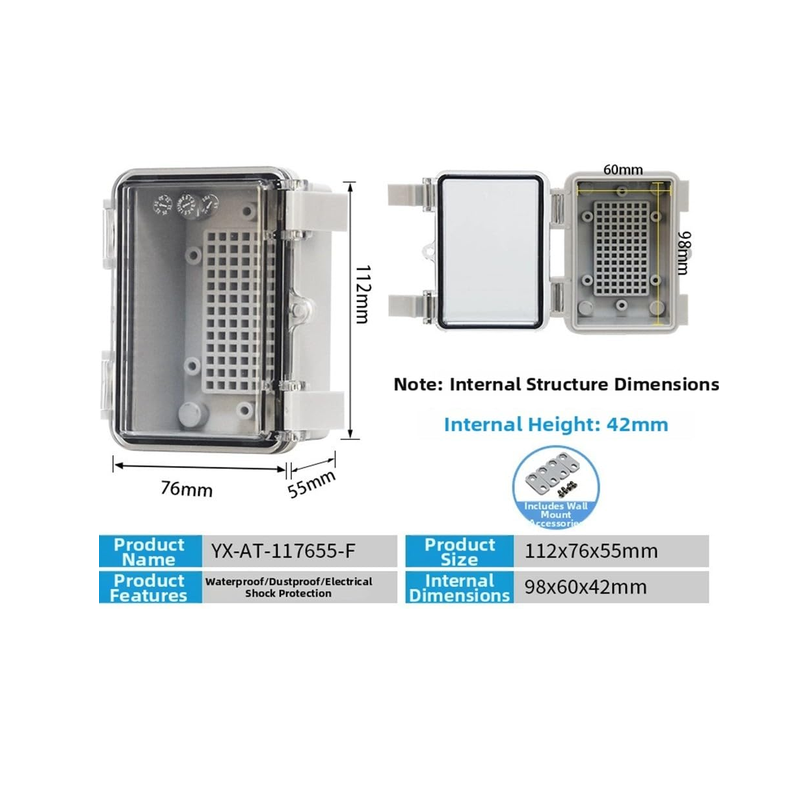 CAJA PLÁSTICA DE CONEXIONES ELÉCTRICAS IP66 EXT 112*76*55MM - Imagen 2