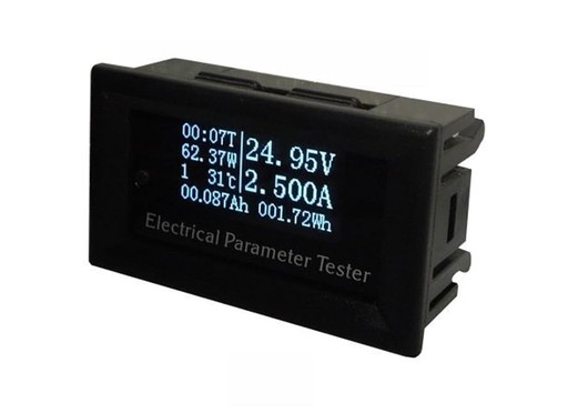 VOLTÍMETRO AMPERÍMETRO VATÍMETRO TERMÓMETRO PARA BATERÍAS 33V 10A - Imagen 3