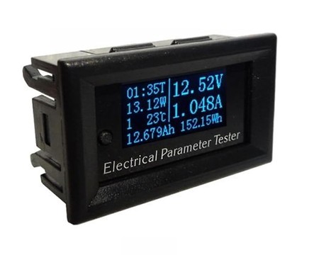 VOLTÍMETRO AMPERÍMETRO VATÍMETRO TERMÓMETRO PARA BATERÍAS 33V 10A - Imagen 2